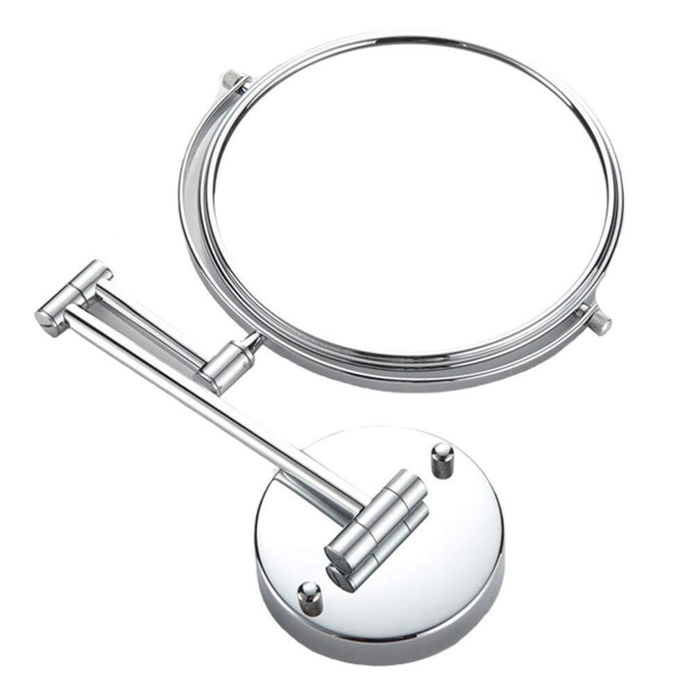 6-Inch Wall-Mounted Makeup Mirror, 360 Swivel Double-Sided, Extendable Folding Arm, Vanity Mirror