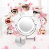 6-Inch Wall-Mounted Makeup Mirror, 360 Swivel Double-Sided, Extendable Folding Arm, Vanity Mirror view 4