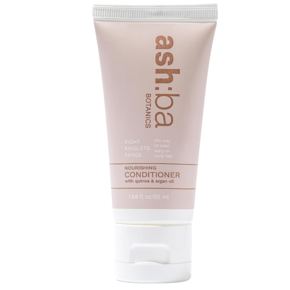 A.s.h.b.a Botanics Nourishing Conditioner For Curly and Frizzy Hair | Deep Conditioning and Hydration For Wavy and Dry Hair | Shea Butter,Argan and Green Tea | Natural-Silicone and Paraben Free-50ml.