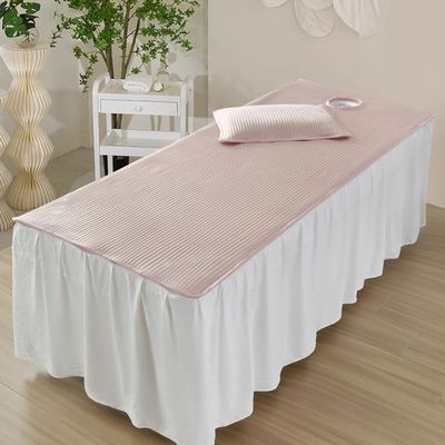 Pink,75x190cm(S),LDLCYCN Cooling Massage Table Mattress Pad with Face Hole Thin Massage Table Mattress Topper with Elastic Band Lash Bed Cushion Spa Beauty Table Bed Pad for Summer Washable