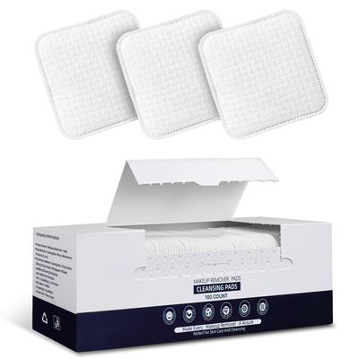 Premium Natural Pure Cotton Pads(100 Count),Soft & Lint-Free Upgraded Edge Stitching Design Cotton Rounds for Face,Unique Three-Layer Structure, Ultra-Absorbent Makeup Remover Pads,for All Skin Types
