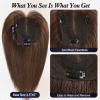 starluck 4.5"*5" Swiss Lace Base Hand-Tied Hair Toppers for Women Real Human Hair Topper14 inchNo Bangs SilkHug Hair Topper for Women with Thinning or Grey Roots (Brown) view 3