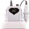 SDVantage Portable Electric Nail Drill Machine, 35000 RPM Nail File Brushless Motor, with 6 Nail Drill Bits and Protective Case, for Acrylic Nails Pedicure,White view 1