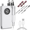 40000Rpm Professional Nail Drill Machine Rechargeable Portable Powerful Electric Nail File with Pause Mode for Acrylic Gel Nails Home Salon,White view 1
