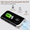 40000Rpm Professional Nail Drill Machine Rechargeable Portable Powerful Electric Nail File with Pause Mode for Acrylic Gel Nails Home Salon,White view 4
