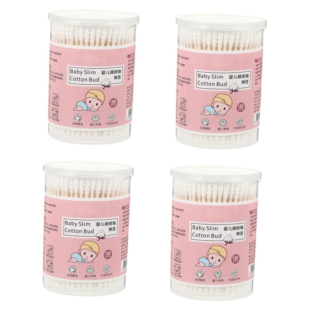 Vaguelly 720PCS Baby Cotton Swabs Double Head Safe and Soft Cleaning Tools for Newborn Ear Care and Makeup Application