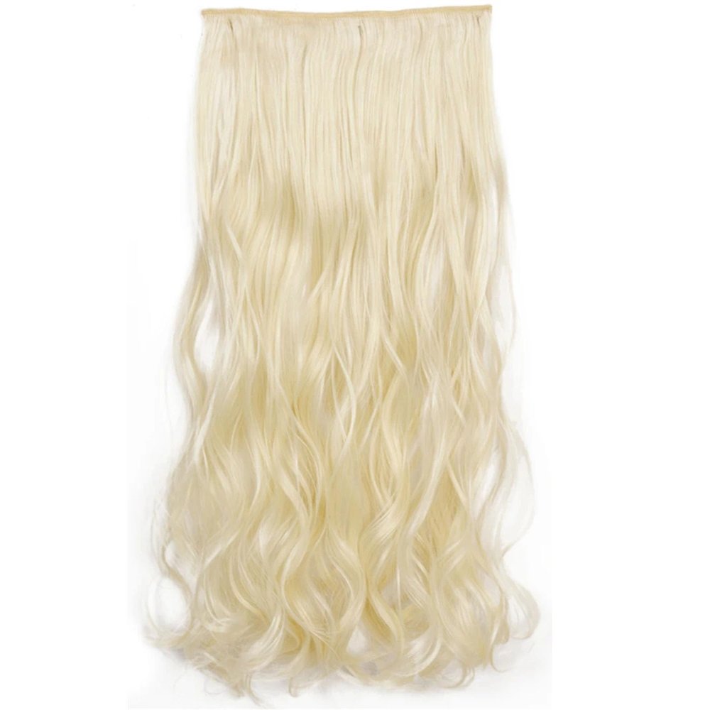 Clip In Hair Extensions For Women 5 Clips Long Wavy Hairpiece Synthetic One Piece False Wig