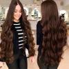 Clip In Hair Extensions For Women 5 Clips Long Wavy Hairpiece Synthetic One Piece False Wig view 2