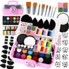 Professional Face Painting kit for Adult Face Painter Depvision 68 Colors Split Cake Face Paint Kit, Non-Toxic Washable Safe Water Based with Brushes Stencils Sponge Gems Glitter for Halloween view 1