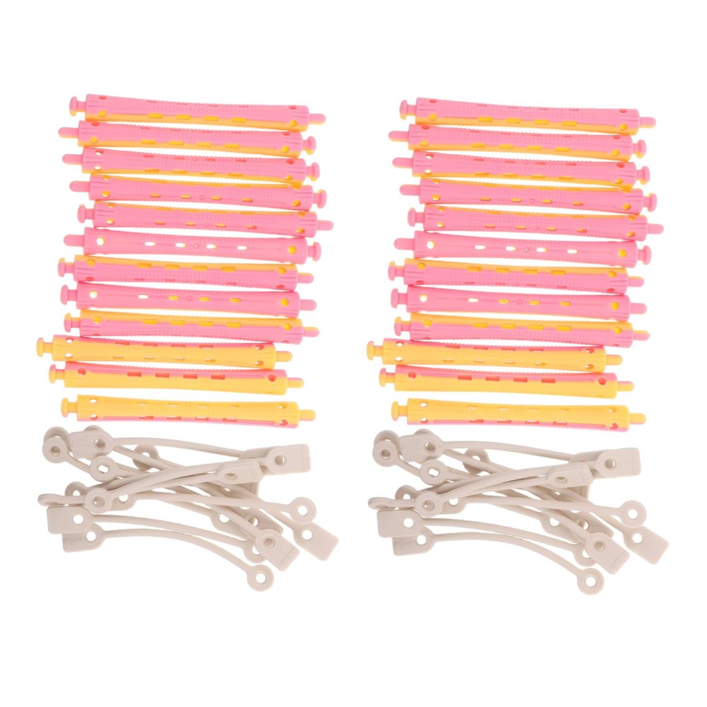 WRITWAA 24pcs Plastic Perm Rods for Curling Hair Flexible Hair Rollers for Women for Cold Perming and Styling Durable Hairdressing Tools for Home and Salon Use