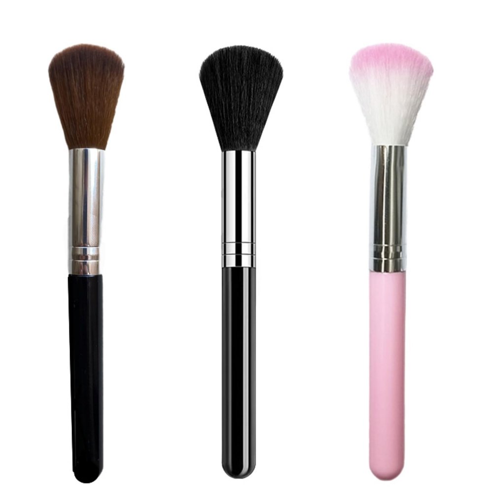 3 Pcs Nail Dust Brushes, Nail Cleaning Brush for Cleaning Dust, 5.71x0.39 Inch Nail Tools (Brown, black, pink)