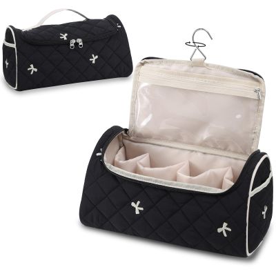 GISMTR Quilted Travel Case Compatible for Dyson Airwrap Multi-Styler All Models and Attachments, Cotton Portable Storage Bag with Hanging Hook for Hair Curler Accessories