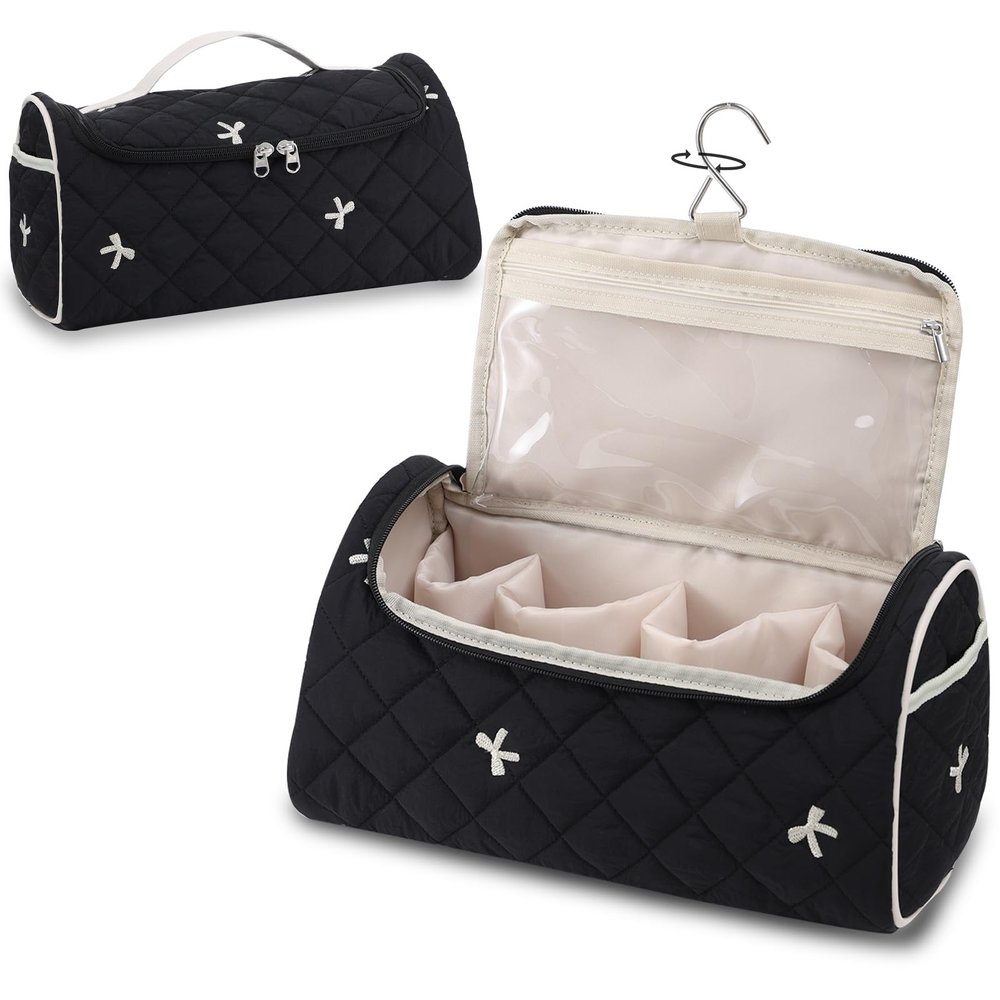 GISMTR Quilted Travel Case Compatible for Dyson Airwrap Multi-Styler All Models and Attachments, Cotton Portable Storage Bag with Hanging Hook for Hair Curler Accessories