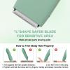 Pubic Hair Trimmer for Women,Electric Shaver for Face,Chin,Arm,Leg,Armpit,Bikini,Rechargeable & Cordless Electric Razor,Waterproof Wet/Dry,Ideal Razor Gift for Boy/Girl Friend (Green) view 3