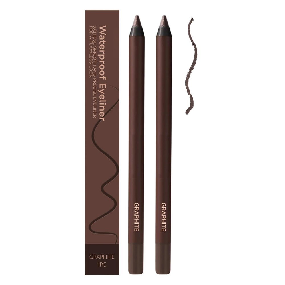 Coloday 24 HR Waterproof Eyeliner Duo Sharpenable Eye Pencil, 2025 New 2 in 1 Eye Liner and Eyebrow Pencils No Smudging, Upgrade Long Lasting Smudge Resistant Eyeliner Pencil (Graphite X2)