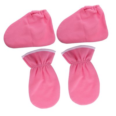 BATHVEVE Paraffin Wax Gloves and Booties Set 2pcs Hand and Foot Care Treatment for Spa Moisturizing Covers for Dry Skin for Home Use