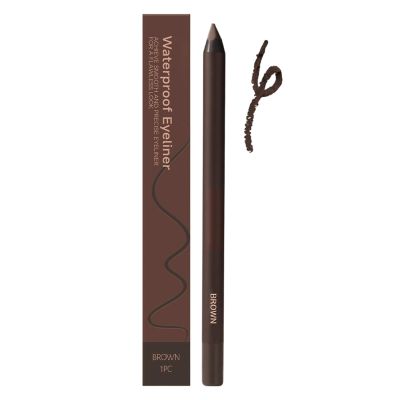 Coloday 24 HR Waterproof Eyeliner Duo Sharpenable Eye Pencil, 2025 New 2 in 1 Eye Liner and Eyebrow Pencils No Smudging, Upgrade Long Lasting Smudge Resistant Eyeliner Pencil (Brown)