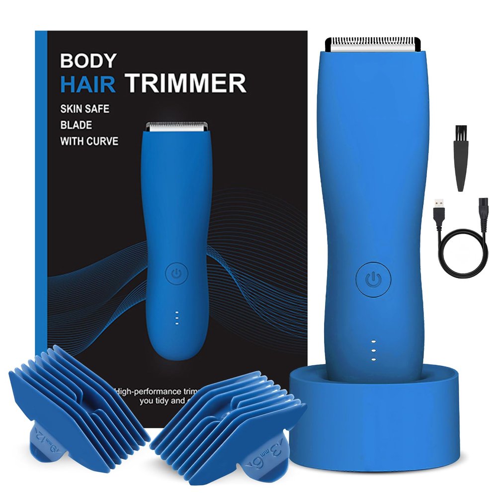 Pubic Hair Trimmer for Women,Electric Shaver for Face,Chin,Arm,Leg,Armpit,Bikini,Rechargeable & Cordless Electric Razor,Waterproof Wet/Dry,Ideal Razor Gift for Boy/Girl Friend (Blue)