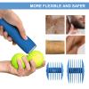 Pubic Hair Trimmer for Women,Electric Shaver for Face,Chin,Arm,Leg,Armpit,Bikini,Rechargeable & Cordless Electric Razor,Waterproof Wet/Dry,Ideal Razor Gift for Boy/Girl Friend (Blue) view 2