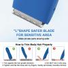 Pubic Hair Trimmer for Women,Electric Shaver for Face,Chin,Arm,Leg,Armpit,Bikini,Rechargeable & Cordless Electric Razor,Waterproof Wet/Dry,Ideal Razor Gift for Boy/Girl Friend (Blue) view 3