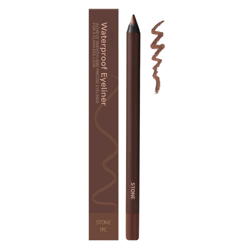 Coloday 24 HR Waterproof Eyeliner Duo Sharpenable Eye Pencil, 2025 New 2 in 1 Eye Liner and Eyebrow Pencils No Smudging, Upgrade Long Lasting Smudge Resistant Eyeliner Pencil (Stone)