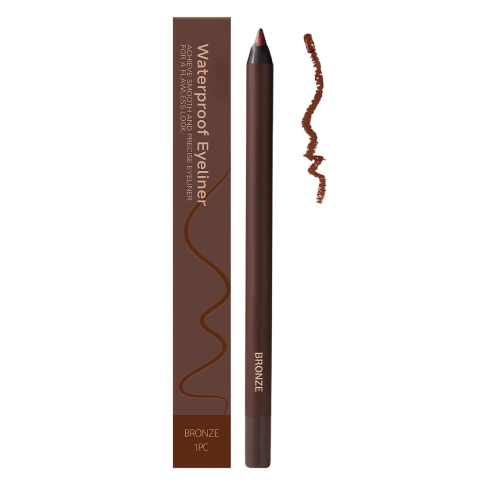 Coloday 24 HR Waterproof Eyeliner Duo Sharpenable Eye Pencil, 2025 New 2 in 1 Eye Liner and Eyebrow Pencils No Smudging, Upgrade Long Lasting Smudge Resistant Eyeliner Pencil (Bronze)