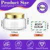 12 Pack 8 oz Plastic Cosmetic Containers With Lids Refillable Clear Empty Travle Jars Containers for Body Butter,Sugar Scrubs,Cream,Lotions,Candy, Waterproof Label&Spatulas - (Gold) view 2