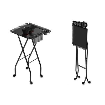 Foldable Salon Trolley Cart, Salon Cart for Hair Stylist, with Swivel Casters, Space Saving, for Stylist, Barber Station