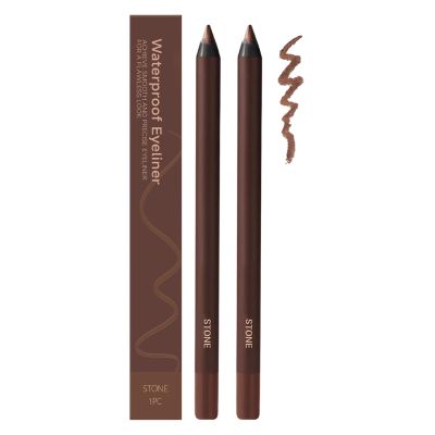 Coloday 24 HR Waterproof Eyeliner Duo Sharpenable Eye Pencil, 2025 New 2 in 1 Eye Liner and Eyebrow Pencils No Smudging, Upgrade Long Lasting Smudge Resistant Eyeliner Pencil (Stone X2)