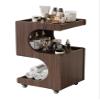 Esthetician Wooden Cart, Salon Trolley Cart with Wheels, Rolling Storage Station for Beauty Salons and Labs(Brown) view 1