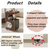 Esthetician Wooden Cart, Salon Trolley Cart with Wheels, Rolling Storage Station for Beauty Salons and Labs(Brown) view 3