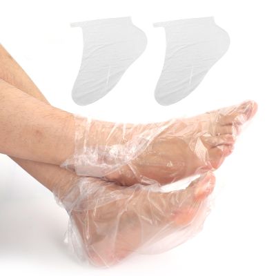 200Pcs Disposable Plastic Foot Covers, Leak-Proof Anti-Slip Design for Paraffin Bath, Spa, Pedicure & Shoe Trials (Clear)