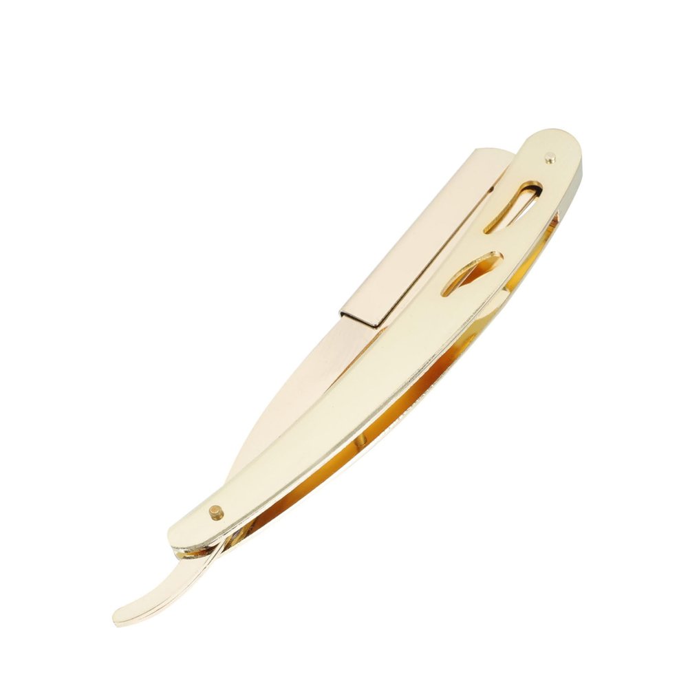 Healeved Gold Handheld Razor for Men Professional Beard Trimming Cutter Tool Safe Manual Shaving for Face and Head for Grooming Portable Design