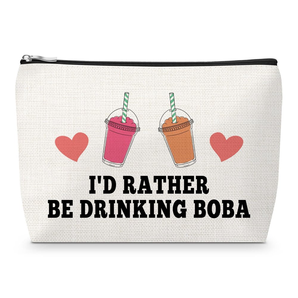 Bubble Boba Tea Gifts for Women Makeup Bag Boba Tea Lover Gift for Friends BFF Bestie Graduation Gift for Daughter Christmas Birthday Presents Office Presents for Coworkers Cosmetic Bag for Teens