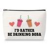 Bubble Boba Tea Gifts for Women Makeup Bag Boba Tea Lover Gift for Friends BFF Bestie Graduation Gift for Daughter Christmas Birthday Presents Office Presents for Coworkers Cosmetic Bag for Teens view 1
