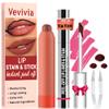 Vevivia Lip Stain Set - Peel Off Lip Stain and Lip Balm, Long Lasting Lip Liner Stain with Natural Finish, Moisturizing Lip Balm for Dry Lips, Hydrating Gloss, Waterproof, Smudge-proof, Rose view 1