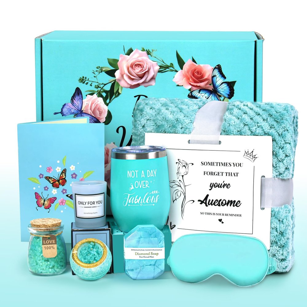 Christmas Self Care Gifts with 3D Butterfly Card for Women, Get Well Soon Gift Baskets, Thinking of You Gifts Relaxing Spa Self Care Gift, Birthday Gifts for Women Mom Wife Her Friend Sister Grandma