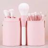 Smokey Peach 12pcs Makeup Set Brushes Blush Brushes Eyeshadow Brushes Portable Full Set Of Makeup Brushes(Pink) view 1