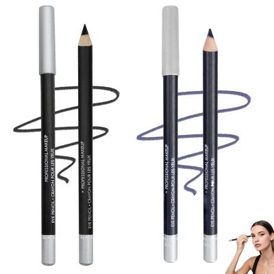 2pcs Waterproof Eyeliner Pencil, 2025 New Long Lasting Eyeliner, Multi-color Eye Pencil for Makeup, Soft Colored Eyeliners for Party, Easy to Apply Eyeliners for Women (Black+Blue)