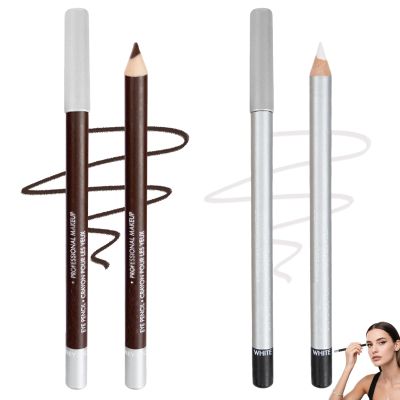 2pcs Waterproof Eyeliner Pencil, 2025 New Long Lasting Eyeliner, Multi-color Eye Pencil for Makeup, Soft Colored Eyeliners for Party, Easy to Apply Eyeliners for Women (White+Brown)