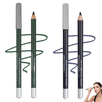 2pcs Waterproof Eyeliner Pencil, 2025 New Long Lasting Eyeliner, Multi-color Eye Pencil for Makeup, Soft Colored Eyeliners for Party, Easy to Apply Eyeliners for Women (Green+Blue)