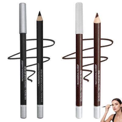 2pcs Waterproof Eyeliner Pencil, 2025 New Long Lasting Eyeliner, Multi-color Eye Pencil for Makeup, Soft Colored Eyeliners for Party, Easy to Apply Eyeliners for Women (Brown+Black)