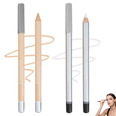 2pcs Waterproof Eyeliner Pencil, 2025 New Long Lasting Eyeliner, Multi-color Eye Pencil for Makeup, Soft Colored Eyeliners for Party, Easy to Apply Eyeliners for Women (White+Flesh Color)