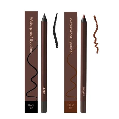 Eyeliner Pencil Waterproof, Waterproof Eyeliner Duo Sharpenable Eye Pencil, No Smudging, Fading, 2 in 1 Eye Liner and Eyebrow Pencils, Smooth and Easy to Color (Black+Bronze)