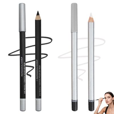 2pcs Waterproof Eyeliner Pencil, 2025 New Long Lasting Eyeliner, Multi-color Eye Pencil for Makeup, Soft Colored Eyeliners for Party, Easy to Apply Eyeliners for Women (White+Black)