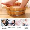 Failjierue 16" Wooden Foot Soaking Tub - Single Basin for Home/Office Spa, Ergonomic Footbath for Soaking, Massage and Relaxation(16x43cm) view 2