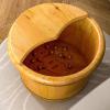 Failjierue Wooden Foot Soaking Tub with Cover  Solid Wood Pedicure Spa Barrel, Deep Soak Bath Basin for Feet & Calf Massage for Home Spa & Salon Use, 20x33cm view 2