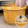 Failjierue Wooden Foot Soaking Tub with Cover  Solid Wood Pedicure Spa Barrel, Deep Soak Bath Basin for Feet & Calf Massage for Home Spa & Salon Use, 20x33cm view 4