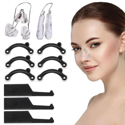 5 Pcs Nose Lifter - Nose Shaper Clip  Instant Nose Lift Kit, Painless Straightening Beauty Tool Kit for Women/Men (Black, Clear)