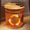 Failjierue Wooden Foot Soaking Tub w/Cover Solid Wood Footbath Bucket with Heat Retention, Spa Pedicure Basin for Relaxing Feet Soak & Massage Home, Bath Centers, DIY Spa view 2